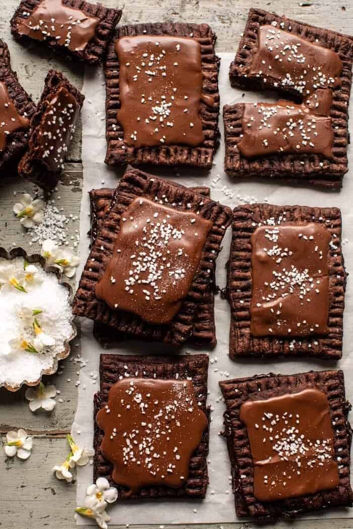 Homemade Chocolate Fudge Pop Tarts | halfbakedharvest.com overhead photo of Homemade Chocolate Fudge Pop Tarts
