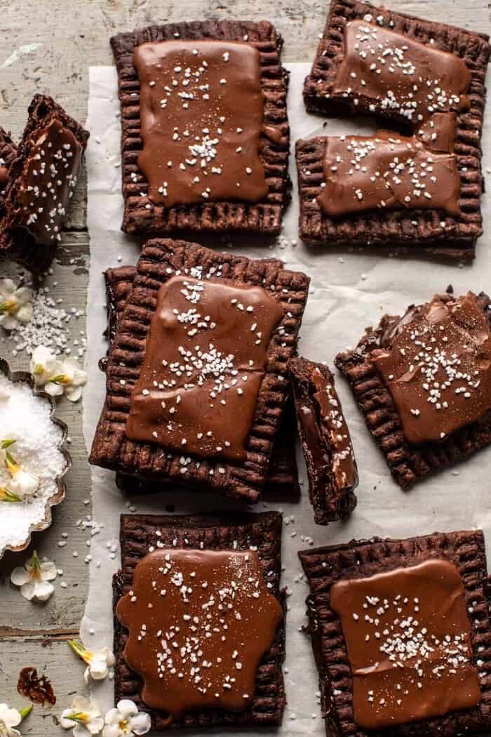Homemade Chocolate Fudge Pop Tarts | halfbakedharvest.com overhead photo of Homemade Chocolate Fudge Pop Tarts
