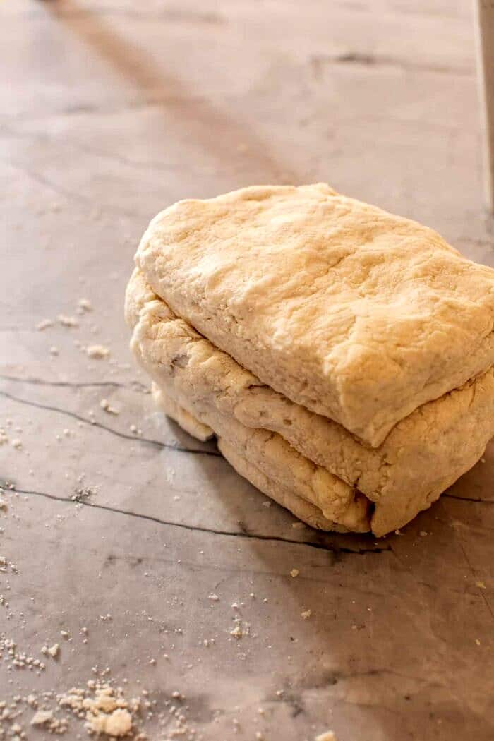 Layered Cream Cheese Biscuit dough