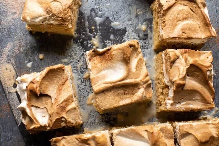 Dirty Horchata Tres Leches Cake | halfbakedharvest.com overhead horizontal photo of Dirty Horchata Tres Leches Cake