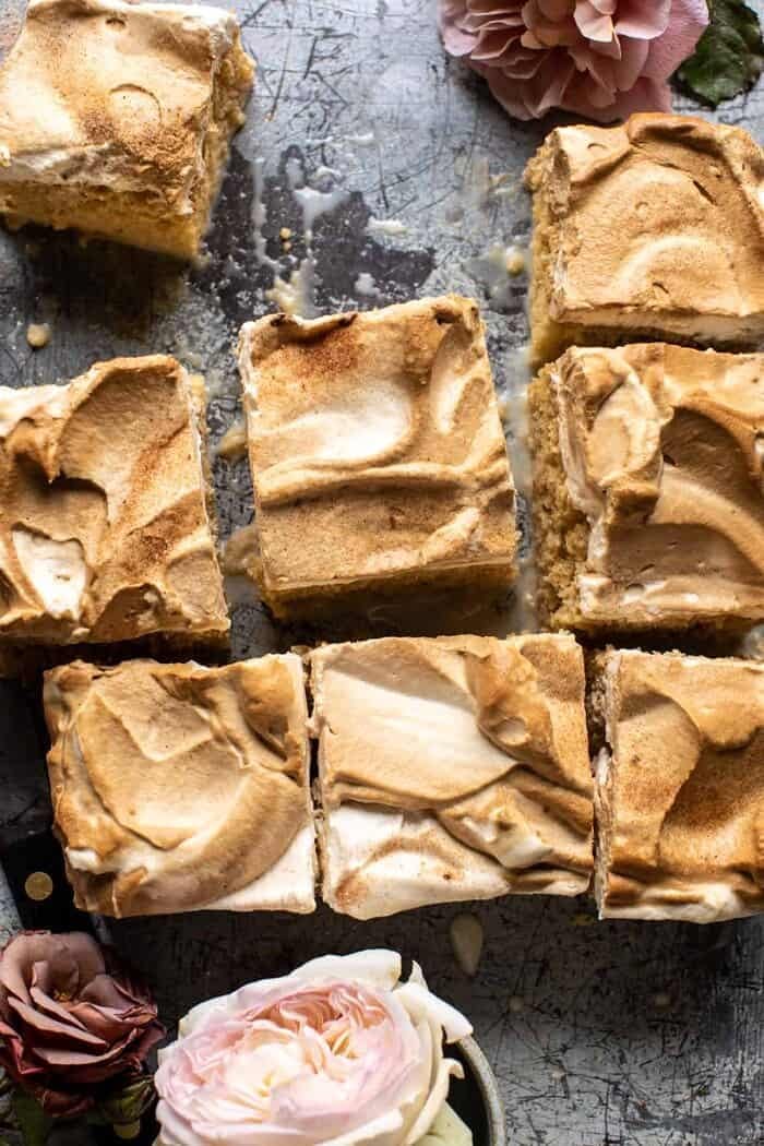 Dirty Horchata Tres Leches Cake | halfbakedharvest.com overhead close up photo of Dirty Horchata Tres Leches Cake