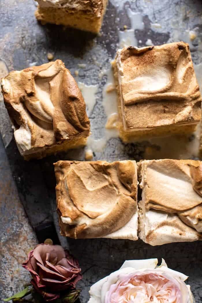 Dirty Horchata Tres Leches Cake | halfbakedharvest.com overhead close up photo of Dirty Horchata Tres Leches Cake