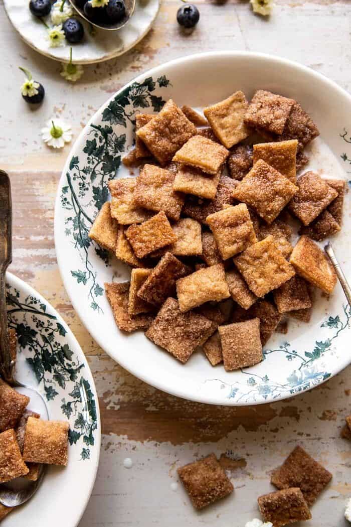 overhead photo of Homemade Cinnamon Toast Crunch 