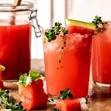 Lemon-Thyme Vodka Watermelon Lemonade | halfbakedharvest.com