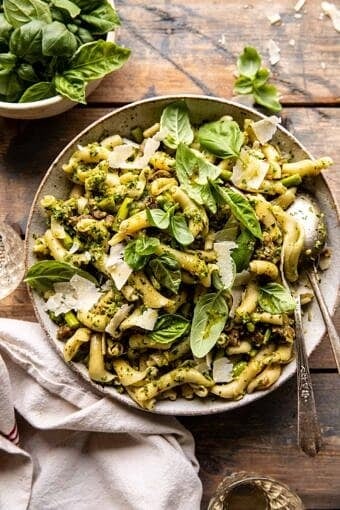 One Pot Lemon Basil, Asparagus, and Sausage Pasta | halfbakedharvest.com