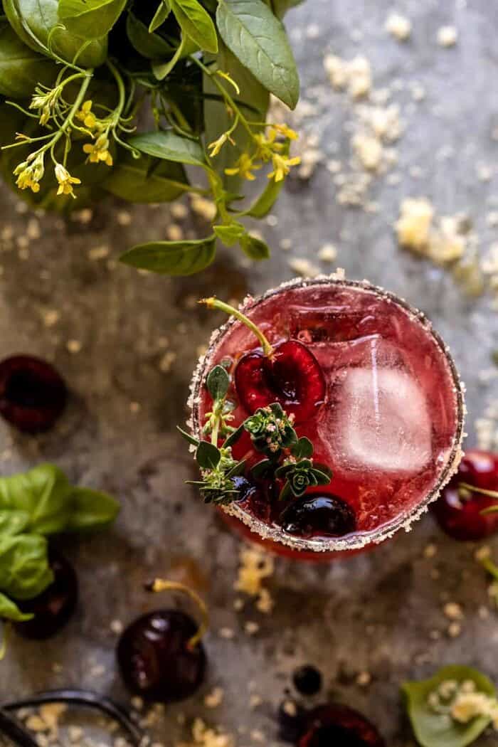 Garden Cherry Bourbon Smash | halfbakedharvest.com