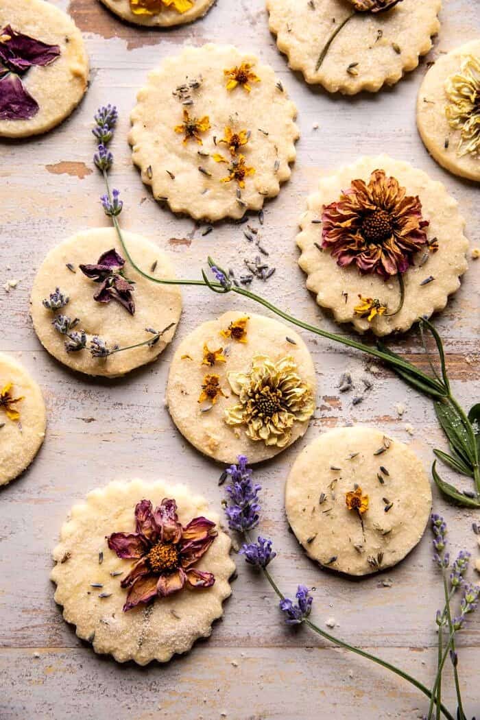 Lavender Lemon Sugar Cookies | halfbakedharvest.com overhead photo of Lavender Lemon Sugar Cookies