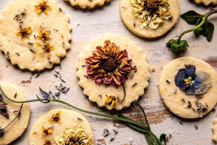 Lavender Lemon Sugar Cookies | halfbakedharvest.com overhead horizontal photo Lavender Lemon Sugar Cookies