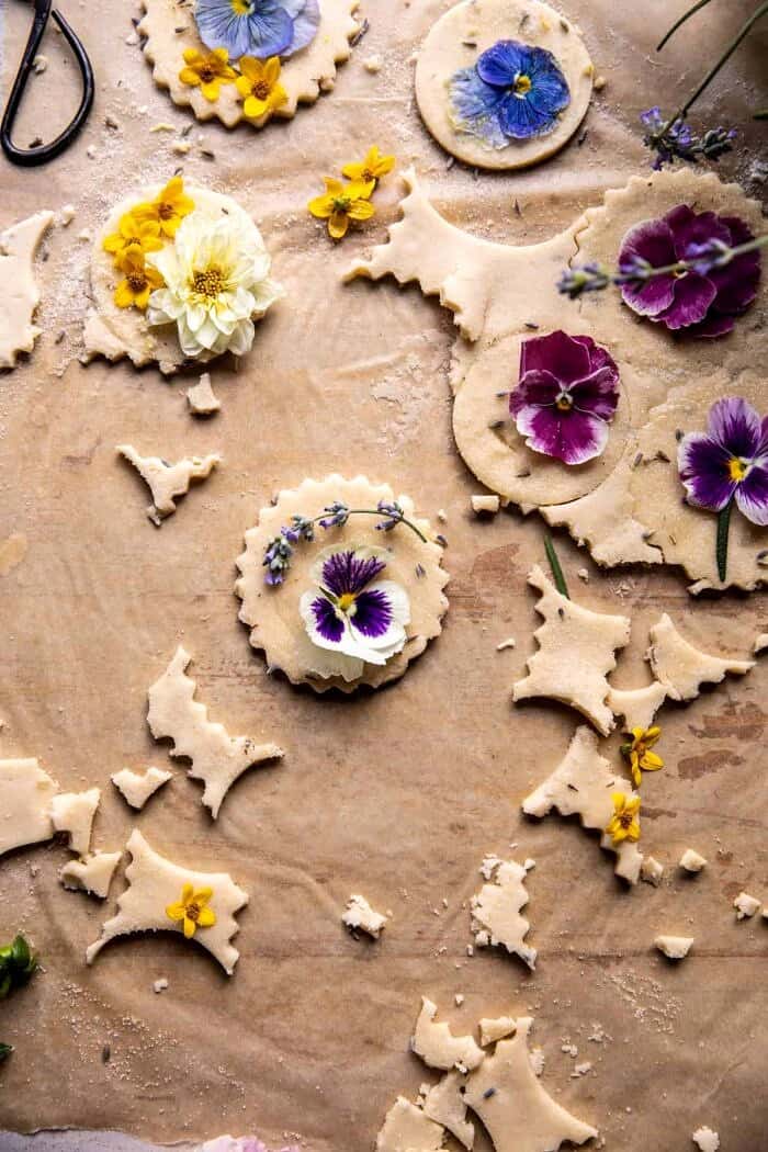Lavender Lemon Sugar Cookies | halfbakedharvest.com overhead prep photo of Lavender Lemon Sugar Cookies
