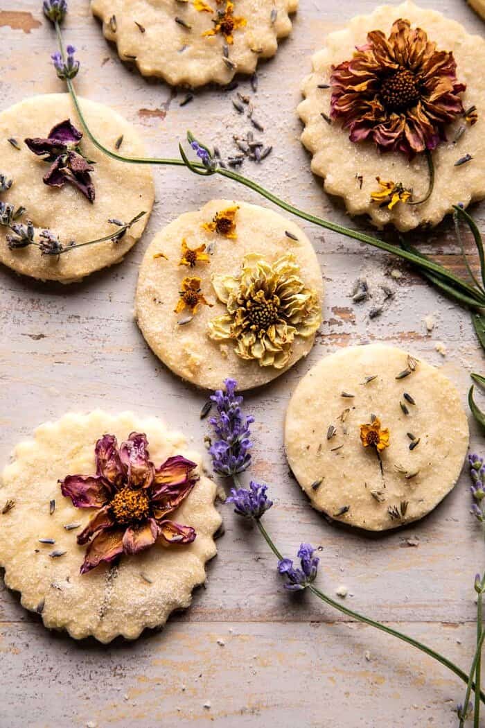 Lavender Lemon Sugar Cookies | halfbakedharvest.com overhead photo of Lavender Lemon Sugar Cookies
