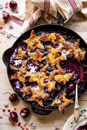 Skillet Blueberry Bourbon Pandowdy | halfbakedharvest.com