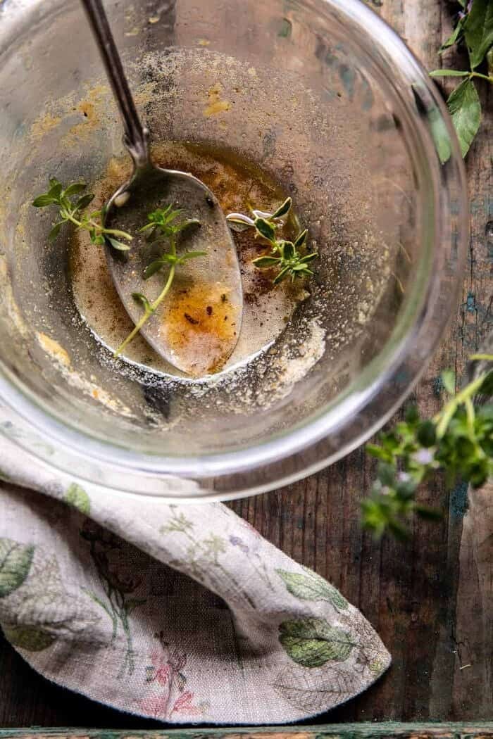 Brown Butter Corn and Feta Orzo with Crispy Prosciutto | halfbakedharvest.com overhead photo of Brown Butter