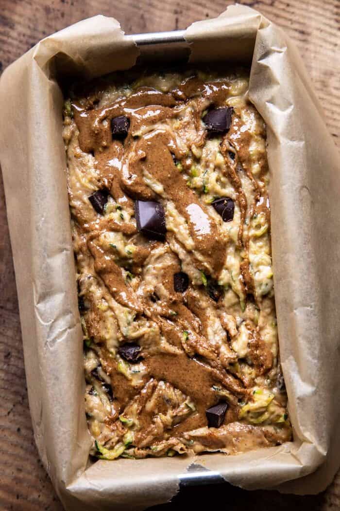 Chocolate Chunk Almond Butter Zucchini Bread | halfbakedharvest.com