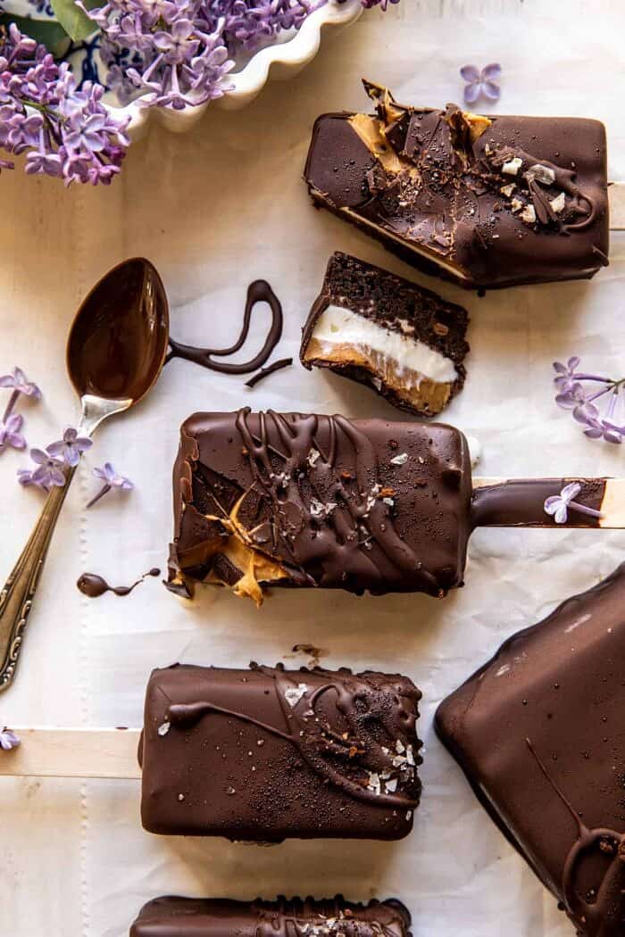Peanut Butter Brownie Ice Cream Bars | halfbakedharvest.com