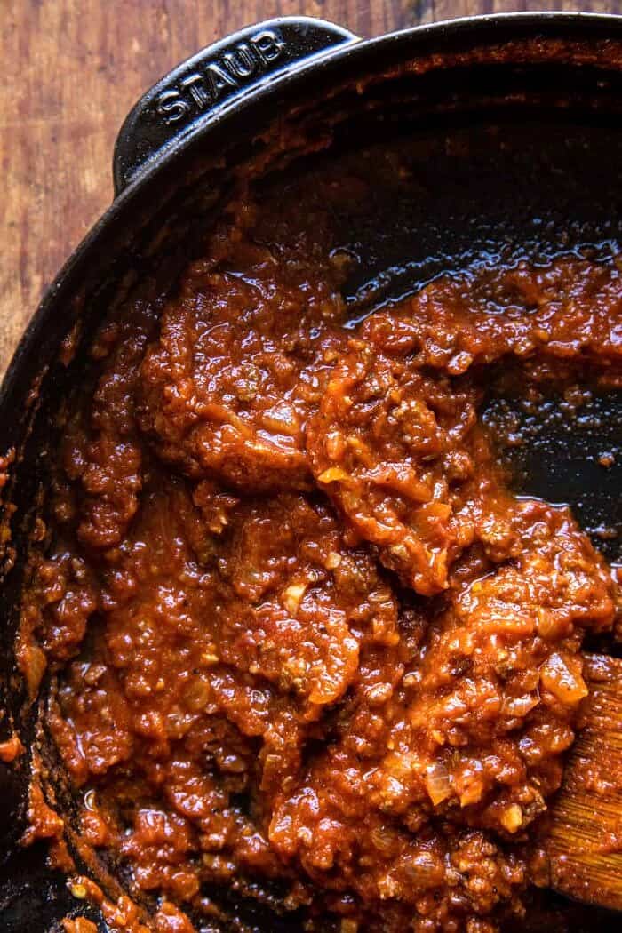 Pumpkin Cheese Stuffed Pasta Bolognese Bake | halfbakedharvest.com