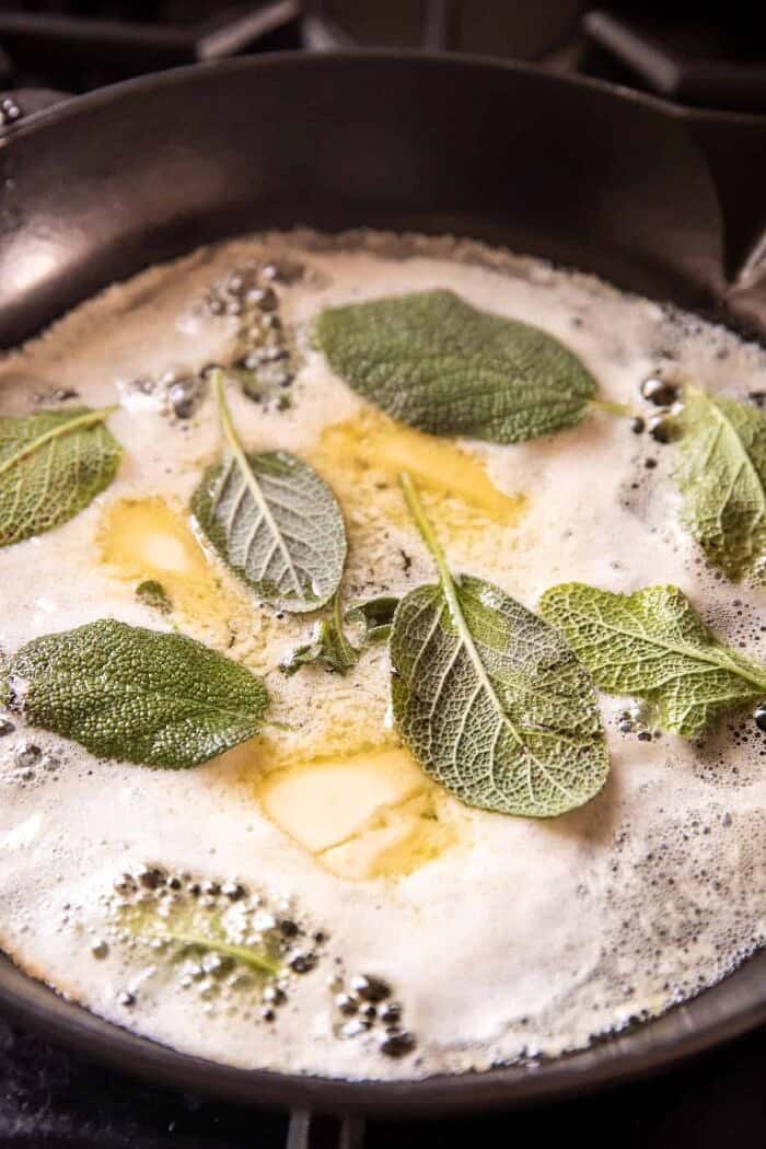 prep photo of sage butter in skillet 