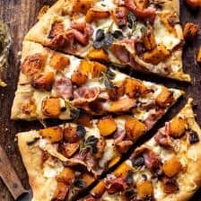Roasted Butternut Squash Prosciutto Pizza with Caramelized Onions | halfbakedharvest.com