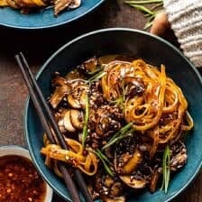 30 Minute Saucy Ginger Sesame Noodles with Caramelized Mushrooms | halfbakedharvest.com