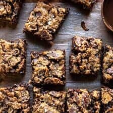 Brown Sugar Maple Chocolate Pecan Pie Bars | halfbakedharvest.com