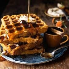 Cider Pumpkin Waffles with Salted Maple Butter | halfbakedharvest.com