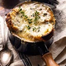 Creamy French Onion and Mushroom Soup | halfbakedharvest.com