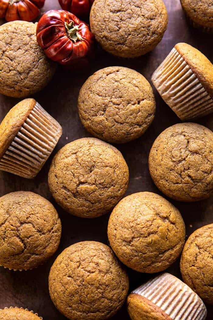 Vanilla Chai Pumpkin Latte Cupcakes with Cinnamon Brown Sugar Frosting | halfbakedhavest.com Vanilla Chai Pumpkin Latte Cupcakes before frosting