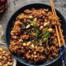 30 Minute Spicy Sesame Noodles with Ginger Chicken | halfbakedharvest.com