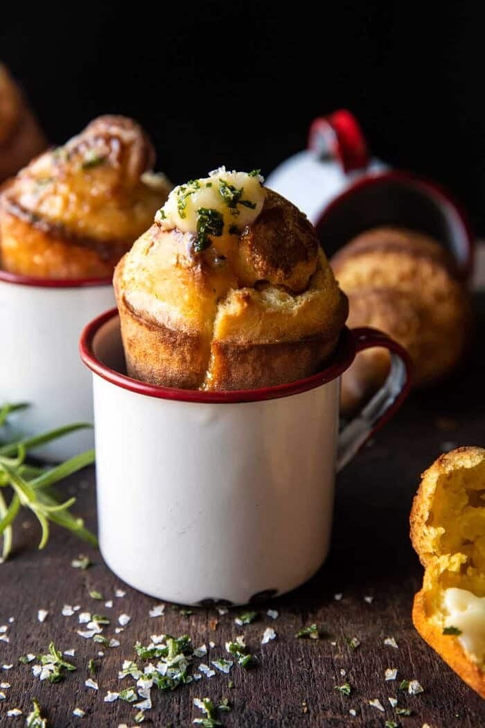 Salted Rosemary Popovers with Honey Butter | halfbakedharvest.com