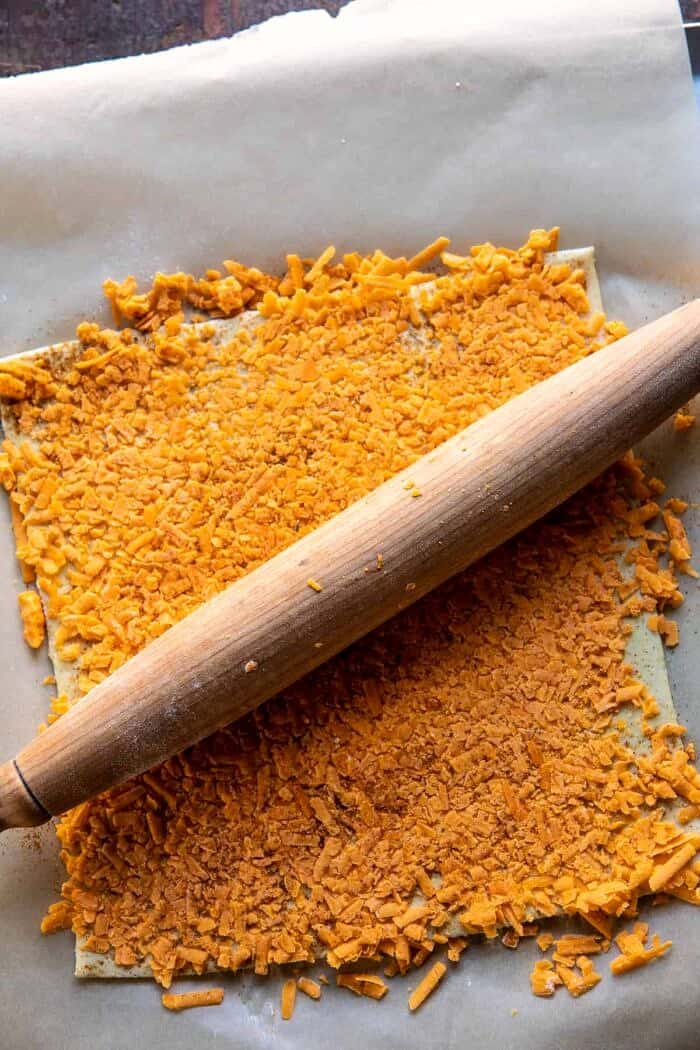 Sweet and Savory Cheesy Bacon Wrapped Puff Pastry Twist | halfbakedharvest.com prep photo of rolling out dough