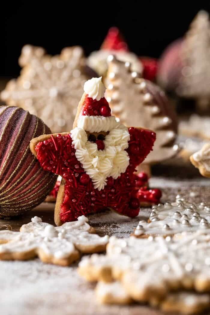 The Santa Clause Cookies | halfbakedharvest.com front facing photo of The Santa Clause Cookies