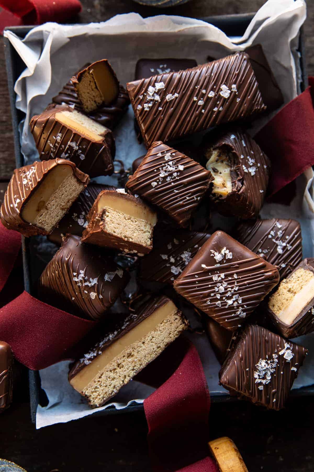 Chocolate Covered Brown Butter Millionaireโs Bars | halfbakedharvet.com