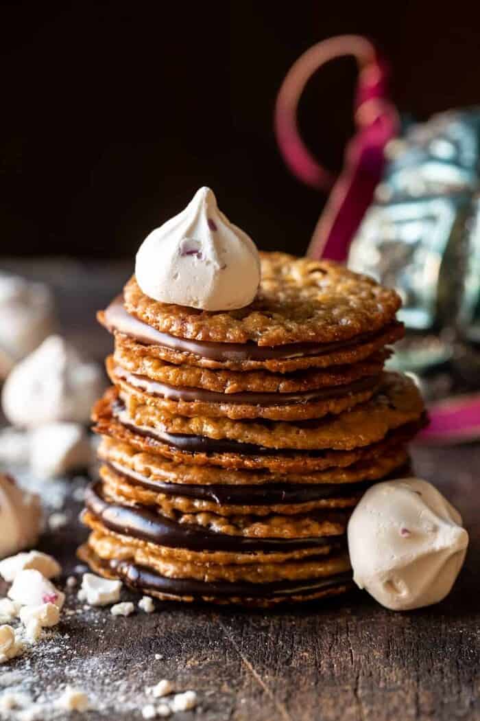 front on close up photo of of Easy Hot Chocolate Lace Cookies