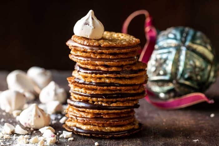 horizontal photo of Easy Hot Chocolate Lace Cookies 