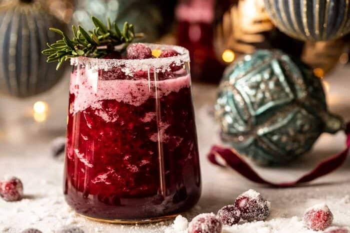 Frosted Mistletoe Margarita | halfbakedharvest.com horizontal photo of Frosted Mistletoe Margarita