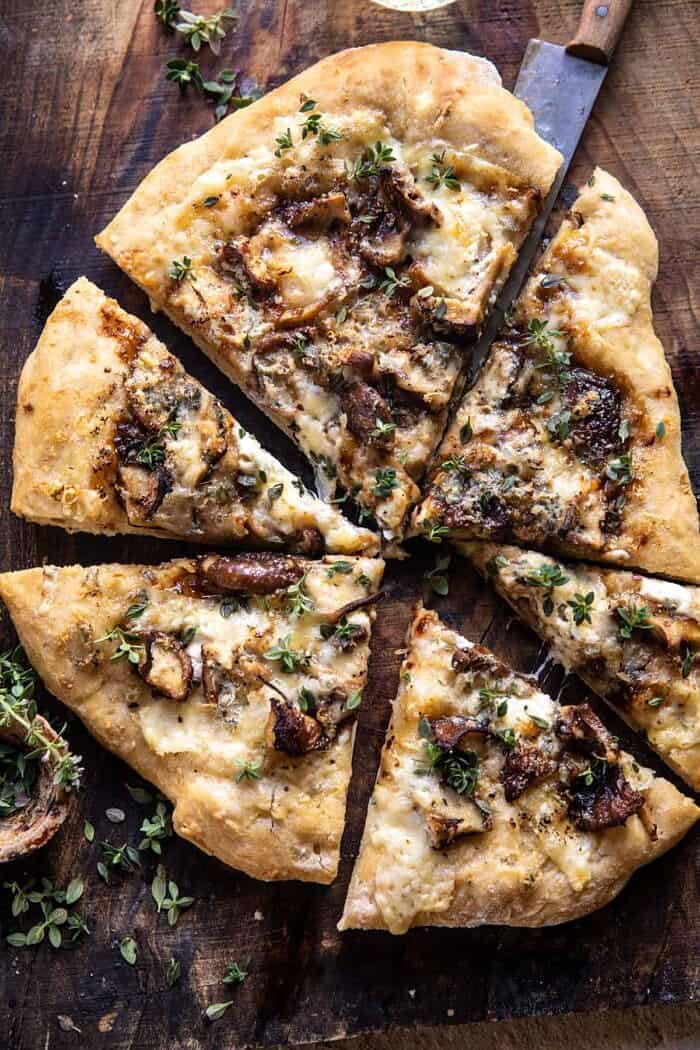 Balsamic Mushroom Fontina Pizza | halfbakedharvest.com