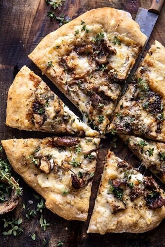 Balsamic Mushroom Fontina Pizza | halfbakedharvest.com