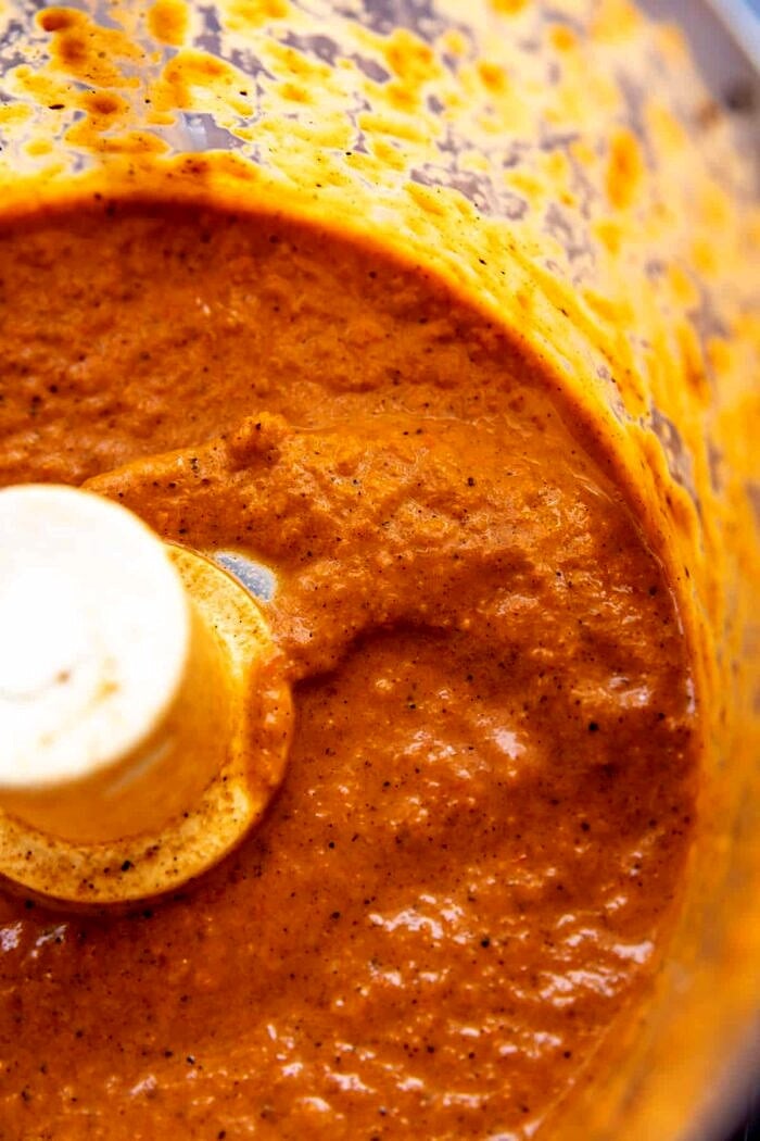 prep photo of roasted red pepper sauce 