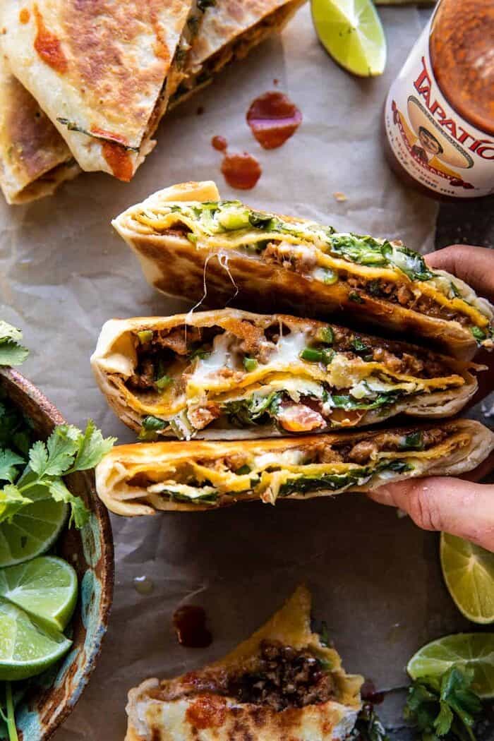 overhead photo of Healthier Homemade Crunchwrap Supreme 