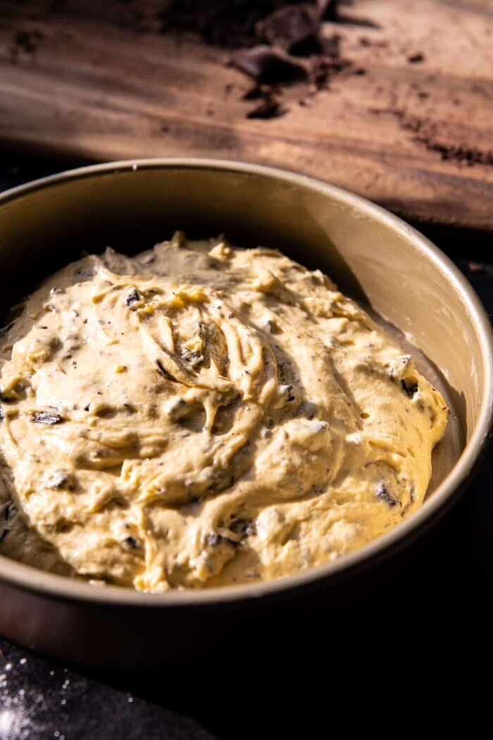 prep photo of Vanilla Tiramisu Cake before baking