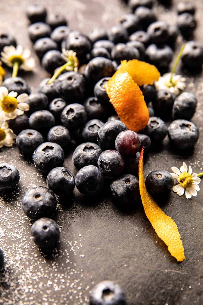 Earl Grey Blueberry Lemon Cake | halfbakedharvest.com raw blueberries