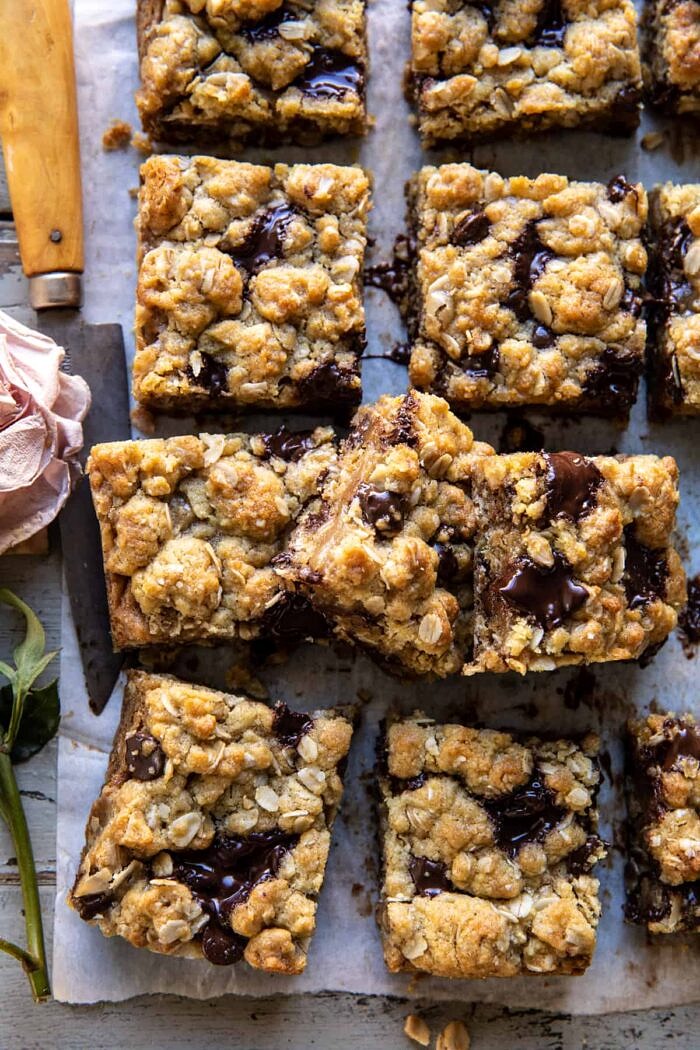Gooey Chocolate Oatmeal Bars | halfbakedharvest.com