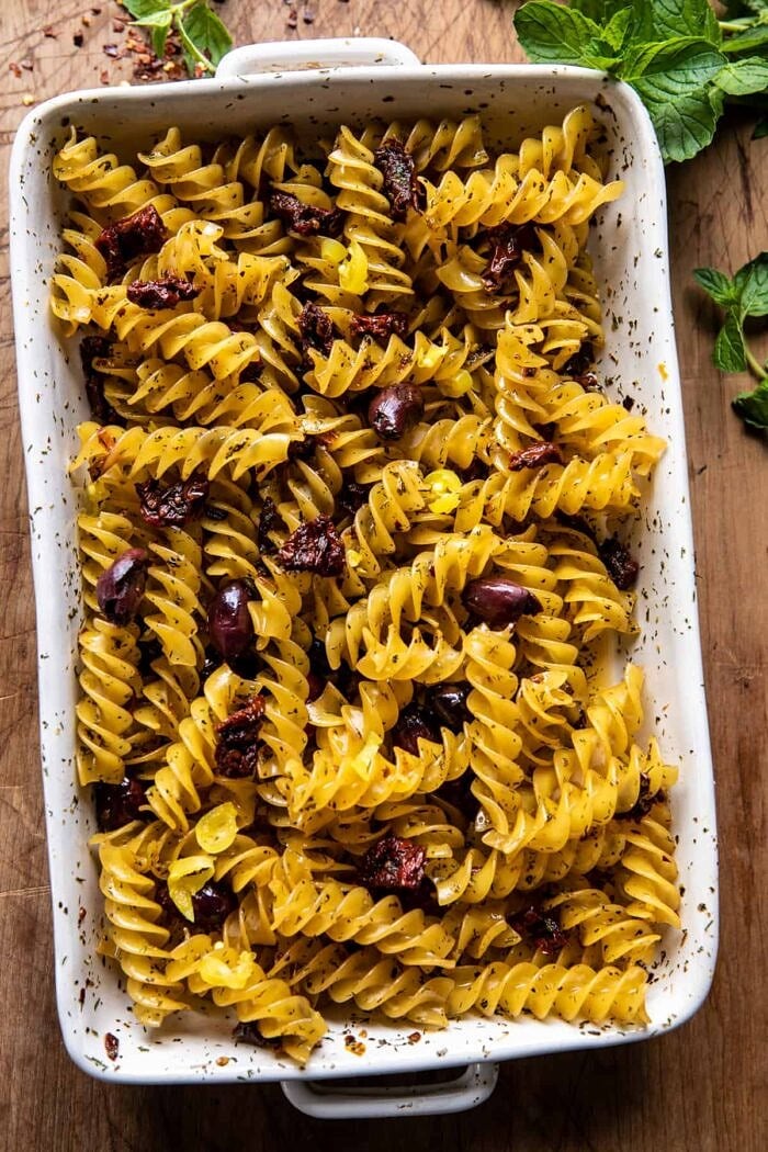 One Pan Baked Cheesy Basil Pasta | halfbakedharvest.com