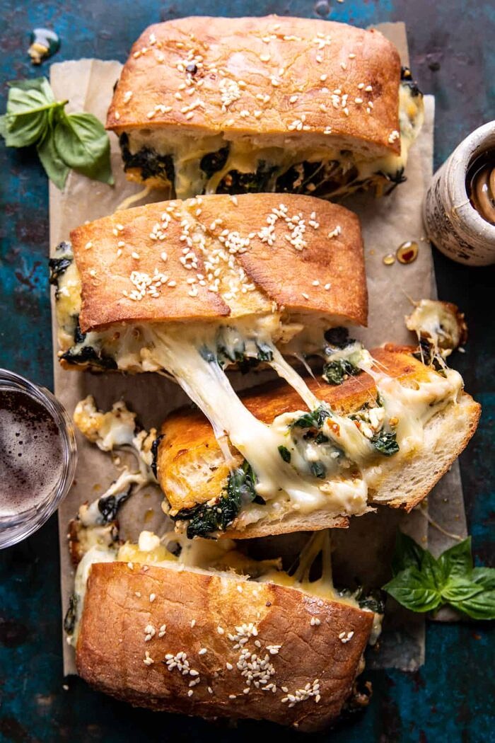 overhead photo of Party Size Spanakopita Melt 