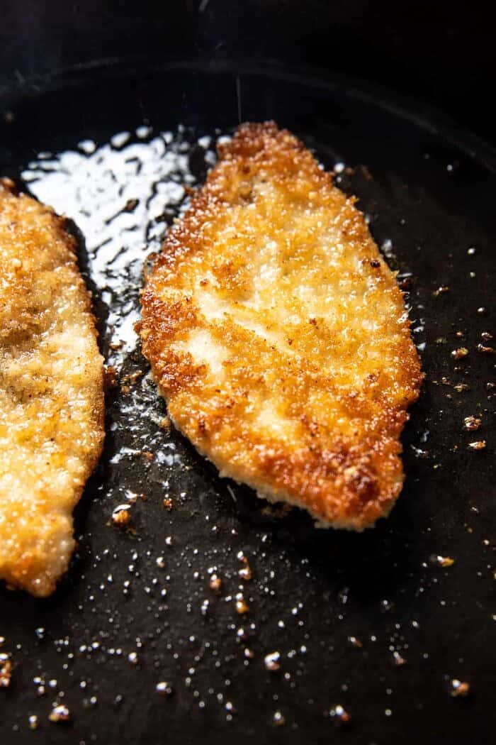 Basil Parmesan Pasta with Crispy Chicken, Prosciutto, and Arugula | halfbakedharvest.com