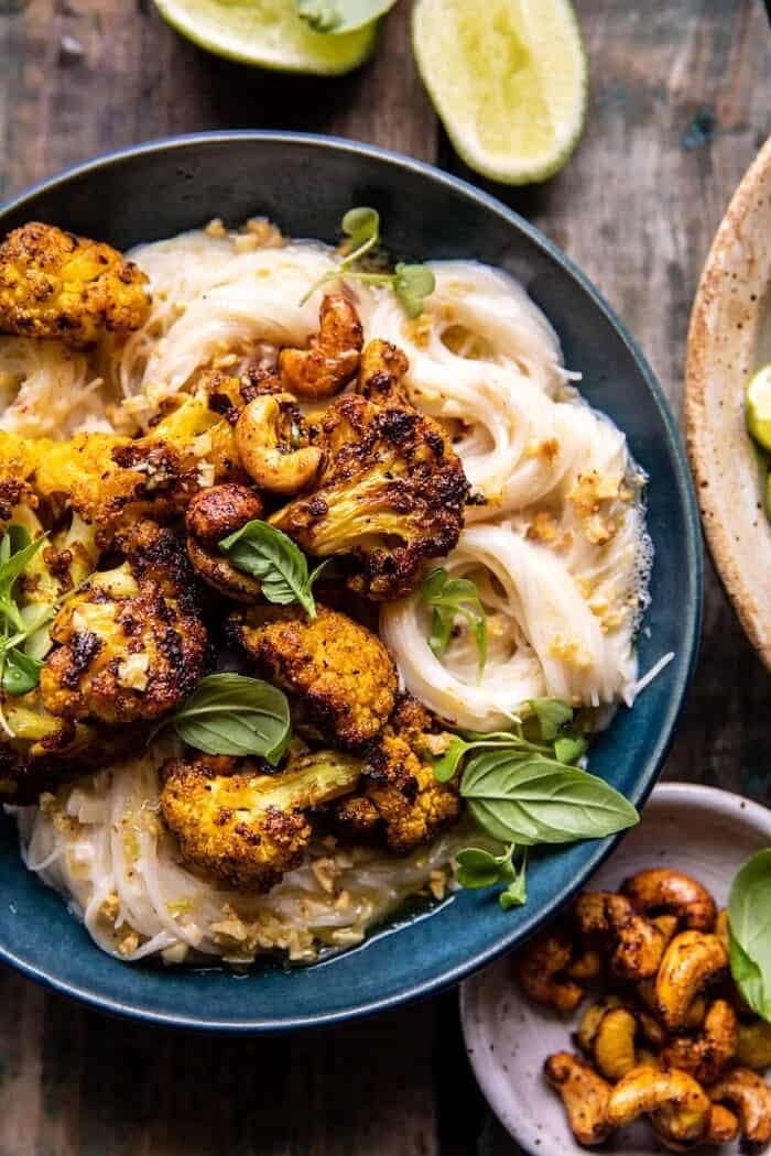 Crispy Black Pepper Turmeric Cauliflower and Garlic Noodles | halfbakedharvest.com