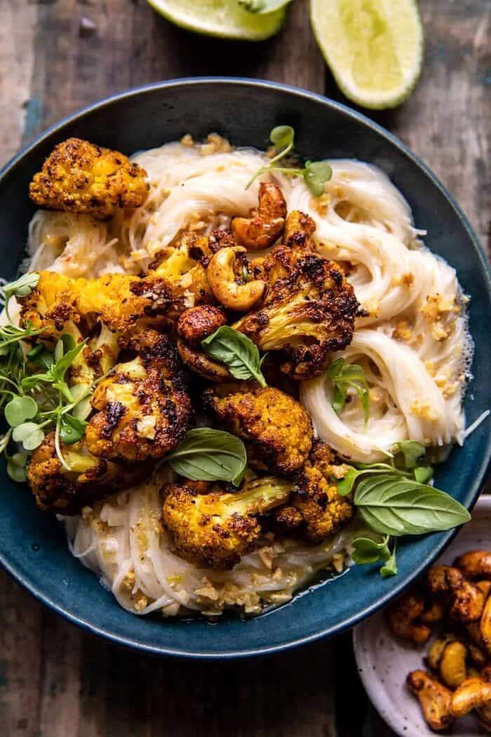 Crispy Black Pepper Turmeric Cauliflower and Garlic Noodles | halfbakedharvest.com