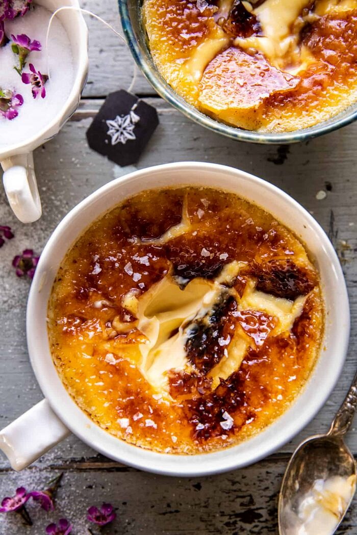Easy Vanilla Earl Grey Crème Brûlée | halfbakedharvest.com