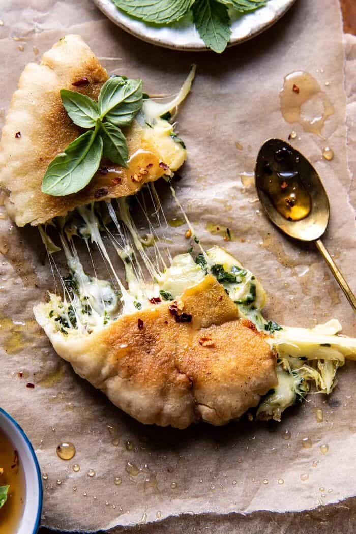 Spinach and Artichoke Pita Grilled Cheese | halfbakedharvest.com