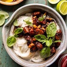20 Minute Honey Garlic Cashew Chicken and Coconut Noodles | halfbakedharvest.com