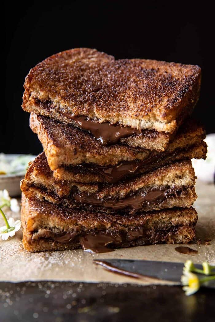 5 Minute Chocolate Cinnamon Sugar Toast | halfbakedharvest.com